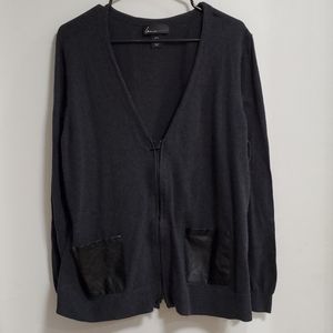 Lane Bryant charcoal zip cardigan, size 22/24